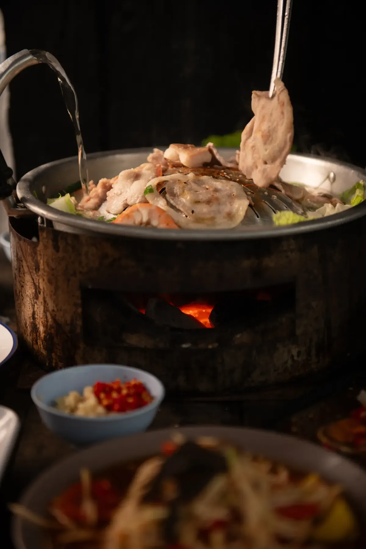 Hot pot over charcoal